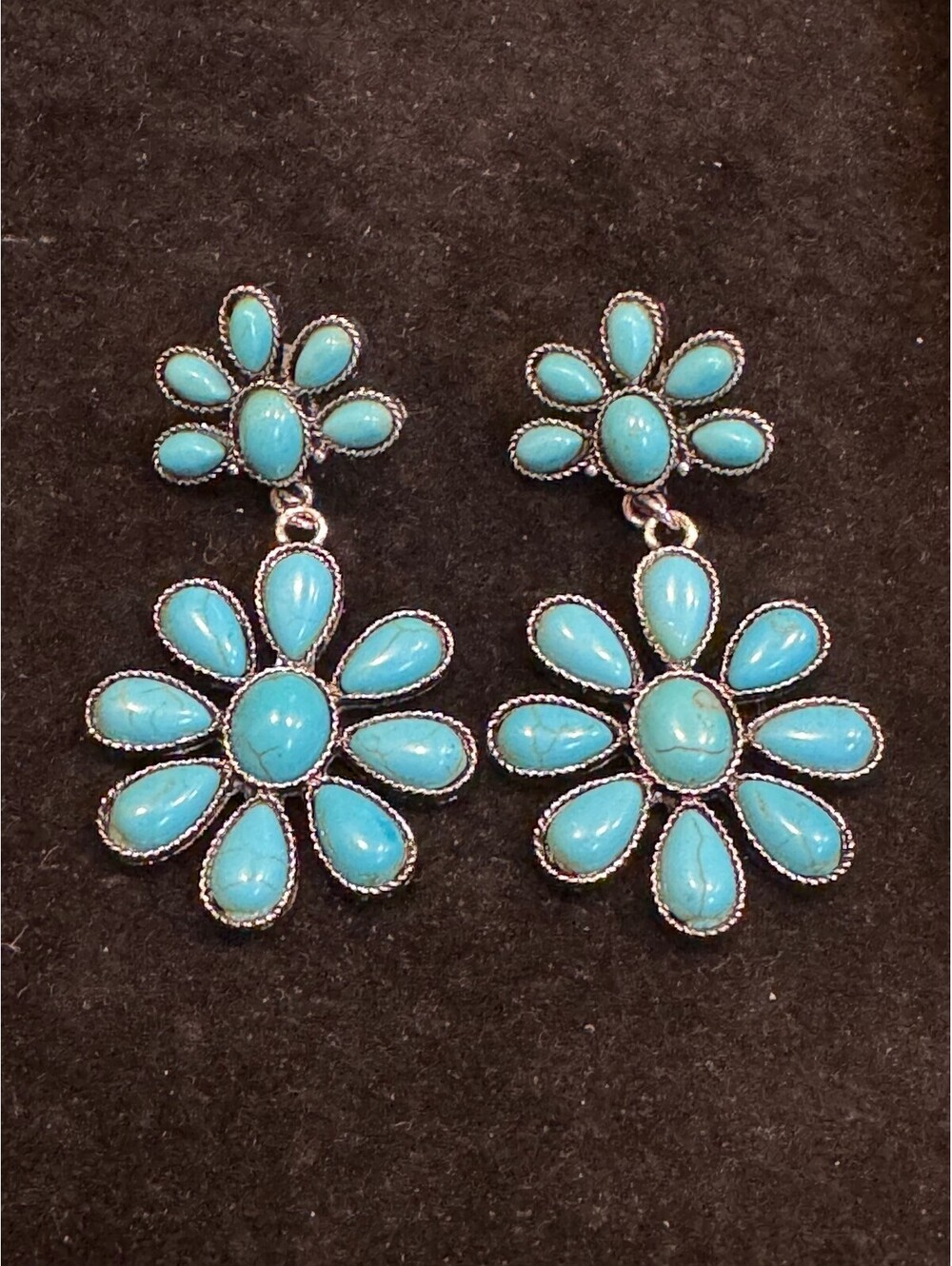 Turoquoise Floral Statament Earrings